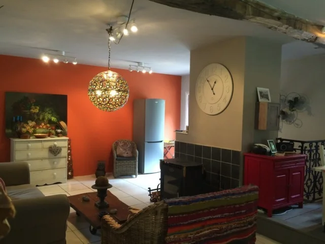 Vermietung Ferienhaus Urlaub Weihnachten Unterkunft Interieur Kamin Moulin Cevennes